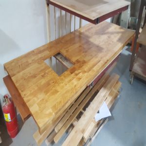 싱크대 ( 하부장1500 mm * 700 mm * 600 mm)(자작나무(오일코팅))(내부장 오크색)