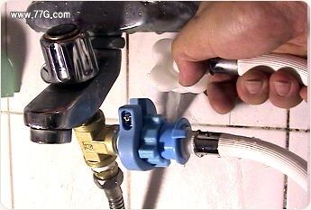 욕조수도, 앵글밸브에서 연수기, 세탁기 배관 간단 분기방법(동영상)