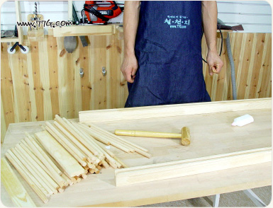 원목 파티션 만들기, 짜임 목봉 문짝 조립 방법(동영상)