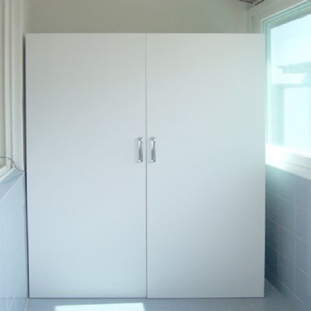 코팅합판으로 만든 베란다 수납장