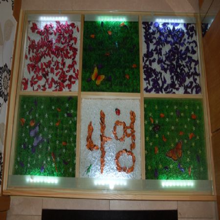 집성목&강화유리로 현관발판 설치