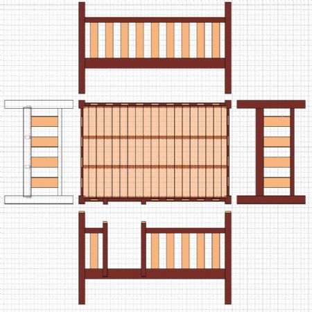 애쉬와 소나무를 이용한 침대