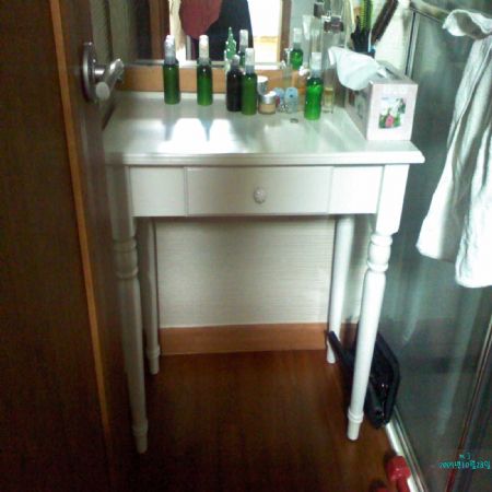 천연 원목 건강 책상(둥근다리,상판집성목)(소나무)  