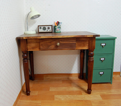 반제품 원목책상 고가구 느낌으로 조립하기