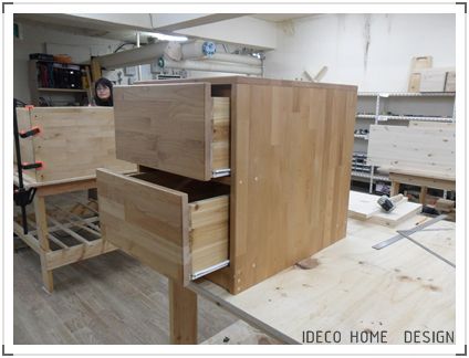 홍자작 2단 서랍장