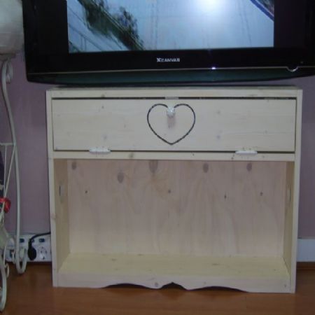 하트찻장한쪽문과 원목하트장