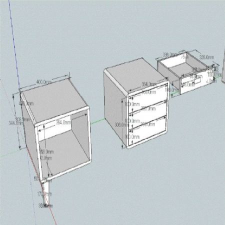 레드파인 집성목으로 만든 침대협탁