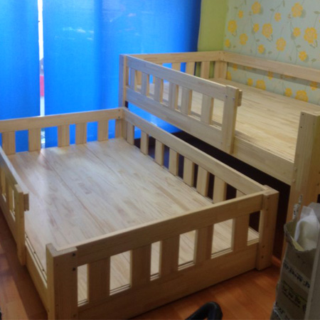 스마트 슬라이딩 2단침대(소나무)