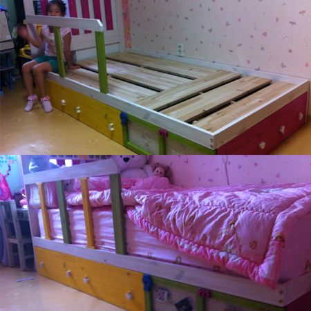 드디어 공주 침대 완성 했습니다