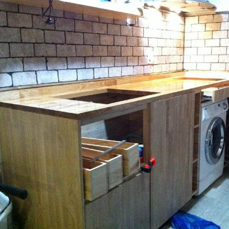 애쉬와 삼나무로 만든 싱크대 + 세면장