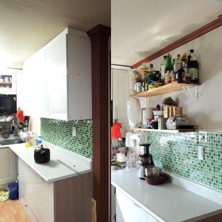 싱크대 상부장_UV고광택 18mm 흰색