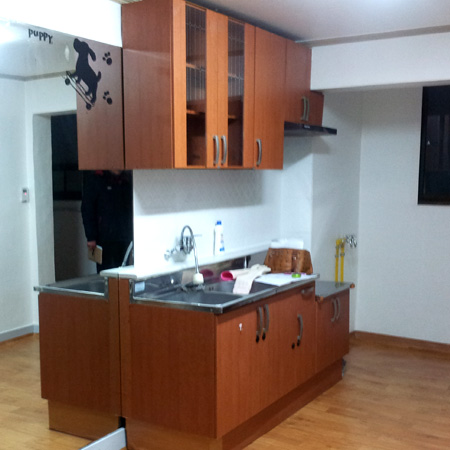 자작나무 싱크대상판작업