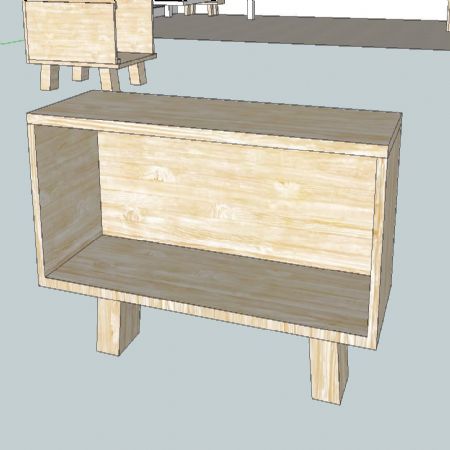 집성목으로 만든 여러가지 수납선반 및 테이블