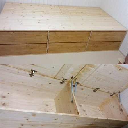 스프러스 모던 수납 침대