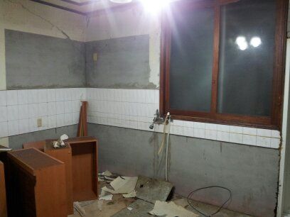 오리나무(집성목)로 만든 싱크대