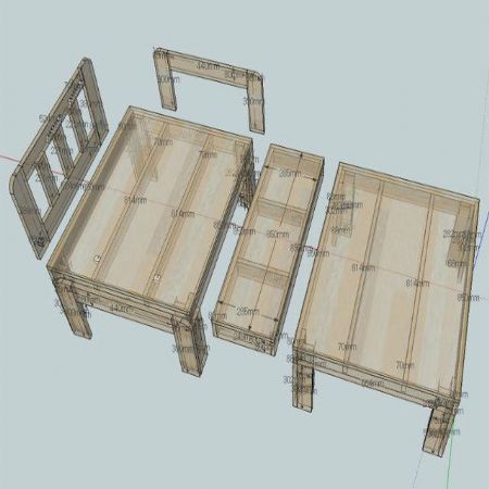 평상형 침대 겸 상