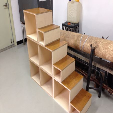 자작공간박스로 만든 침대 계단