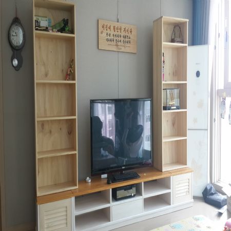 모던 AV장 와이드형, 미첼 원목 키큰 수납장