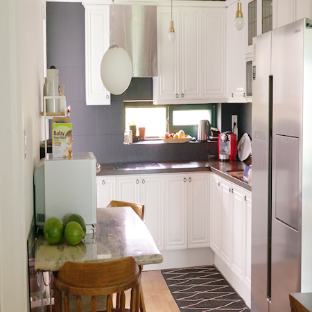 원목씽크대 리모델링 (원목상판 철천지구입)