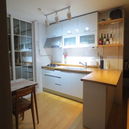 자작나무로 만든 원목상판 싱크대