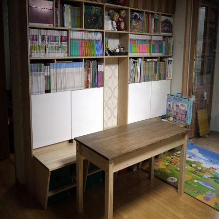 천연 원목 건강 트윈 서랍 책상