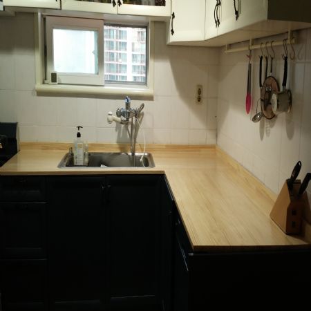 고민끝에 시도한 싱크대 상판 올리기