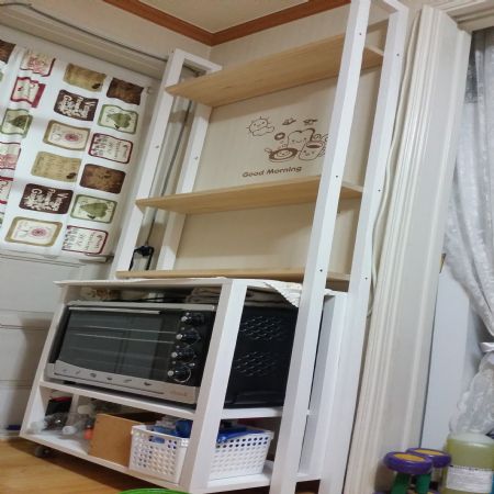 미송과 각목 코팅합판으로 만든 오븐장+책장