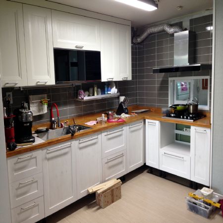 싱크대 하부장(상판 물푸레나무)