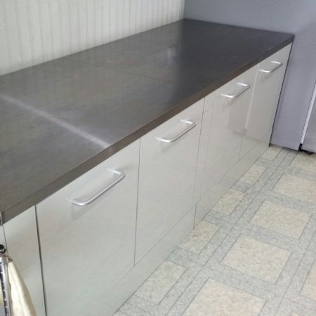 스테인레스 상판 조리대 겸용 수납장