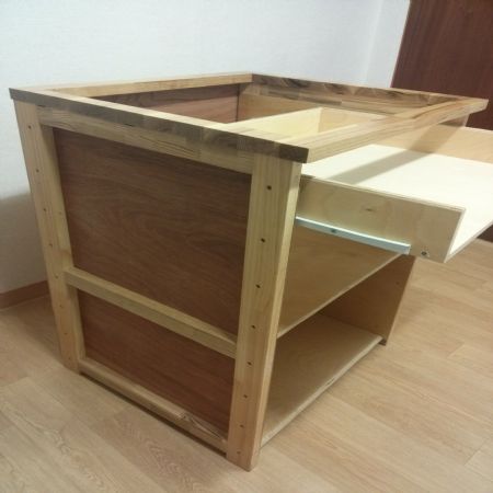 애쉬집성목과 자작합판으로 만든 인덕션 싱크대