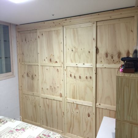 뉴송 내부장과 홍송 미닫이문 붙박이장 설치 마무리하기