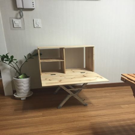 삼나무 집성목으로 만든 캠핑용 척박스