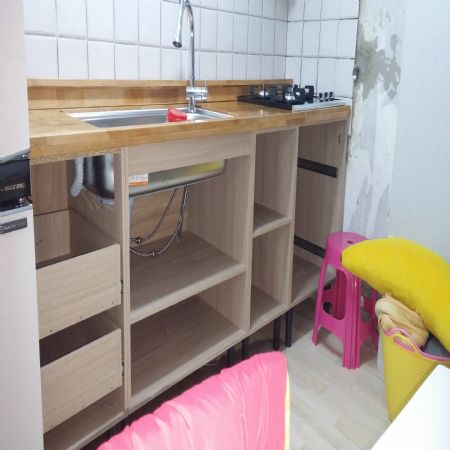 오리나무상판 싱크대 제작