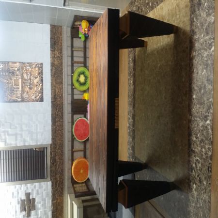 소나무의자와낙엽송으로  식탁  리폼~