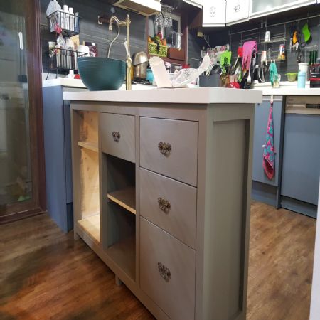 인조대리석 상판으로 세면대 제작