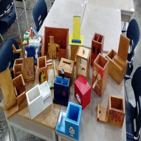 아이들과 함께 만든 필통, 핸드폰 거치대, 기타 소품