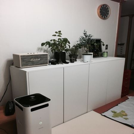 코팅합판으로 만든 거실 수납장