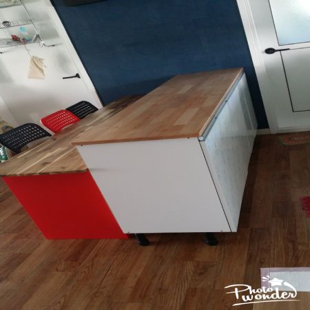 오리나무로만든조리대::아카시아나무로만든식탁겸책상만들기