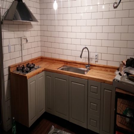 원목싱크대와 원목신발장