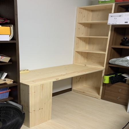 책장과 상판을 이용한 책상세트