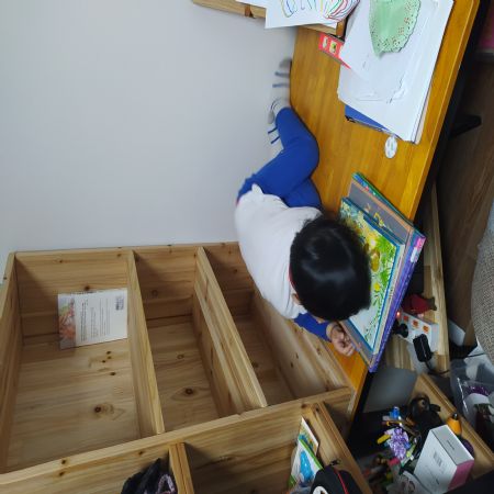 삼나무로 만든 책장