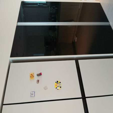 코팅합판으로 김치냉장고장 문짝 만들어 달았어요