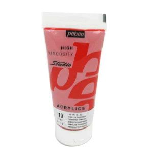 뻬베오 고점도 아크릴물감 (19) Transparent Vermilion 100ml
