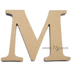 포크아트 (110x110mm) 알파벳 이니셜(initial) 영문 대문자 M(월넛 3mm)