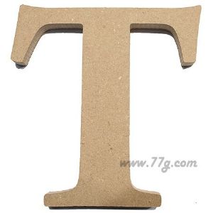 포크아트 (110x110mm) 알파벳 이니셜(initial) 영문 대문자 T(월넛 3mm)