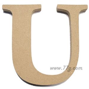 포크아트 (110x110mm) 알파벳 이니셜(initial) 영문 대문자 U(미송합판 4.8mm)