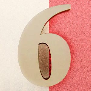 포크아트 (110x110mm) 넘버 이니셜(initial) 6(미송합판 4.8mm)