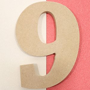 포크아트 (110x110mm) 넘버 이니셜(initial) 9(미송합판 4.8mm)
