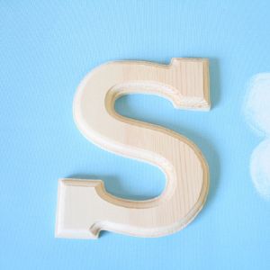 원목(150x150x14mm) 알파벳 이니셜(initial) 영문 대문자 S