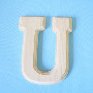 원목(150x150x14mm) 알파벳 이니셜(initial) 영문 대문자 U